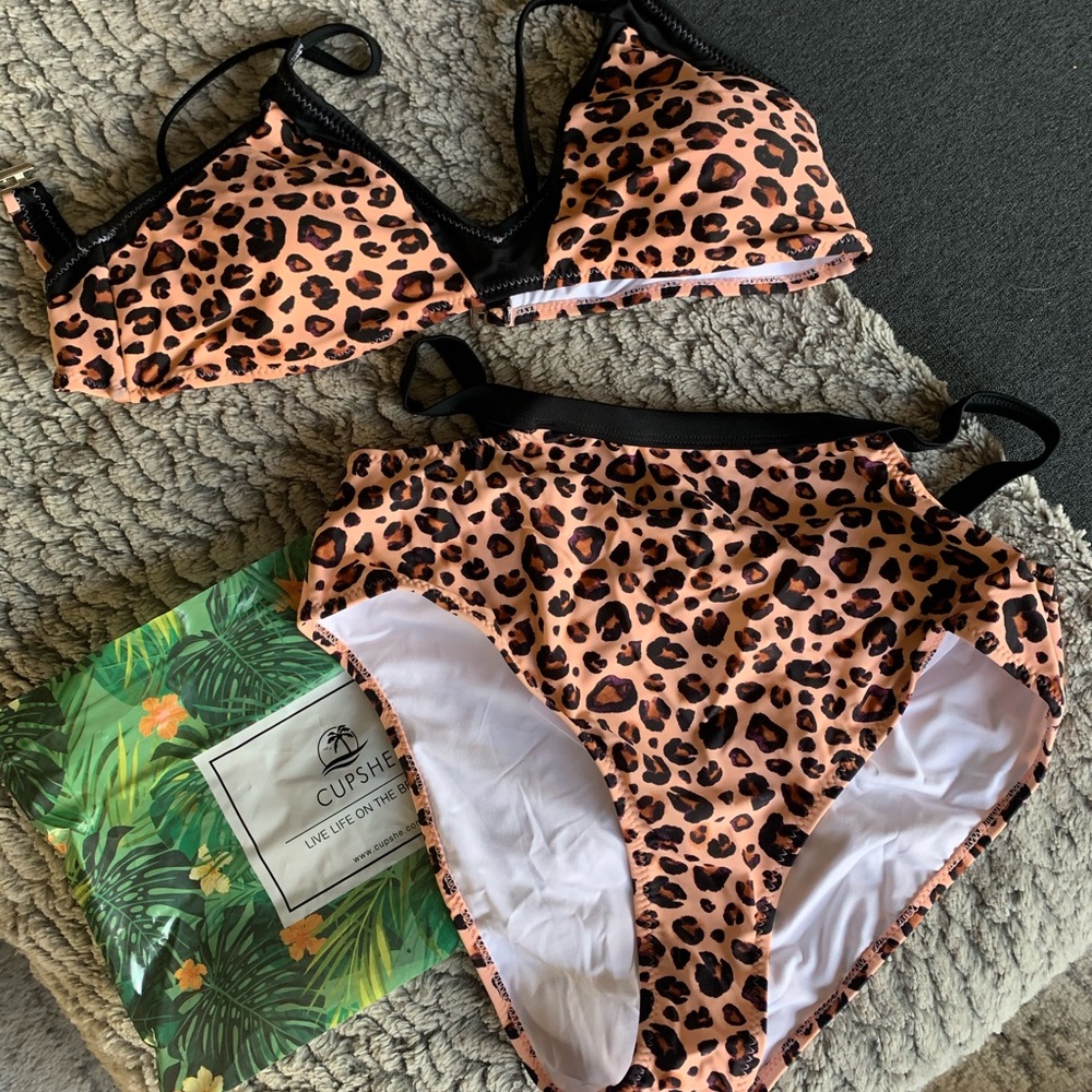 Cupshe Leopard High Waisted Bikini